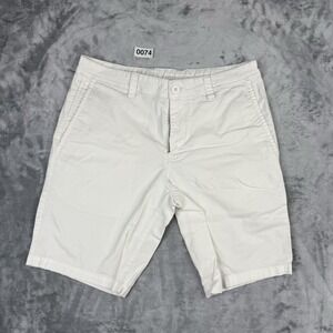Armani Exchange shorts A/X Men's White Flat Front Bermuda Chino Shorts Size 32